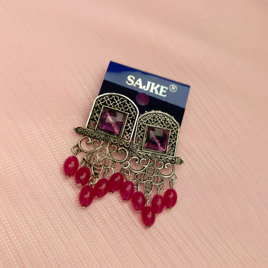 Traditional Ethnic Oxidized Earrings – Multiple Colors Available