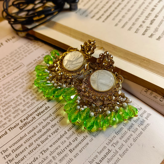 Traditional Kundan Chandbali Earrings with Beads – Multiple Colors