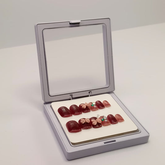 DIY Press-On Nail Set – 12pcs Natural & Stylish False Nails with Designs