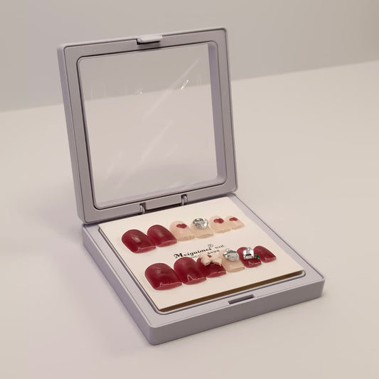 DIY Press-On Nail Set – 12pcs Natural & Stylish False Nails with Designs