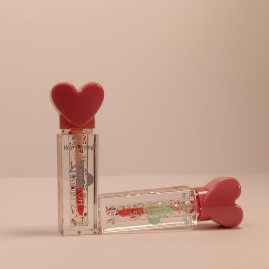 Heart Cap Glitter Lip Gloss – Long Lasting Moisturizing Gloss"