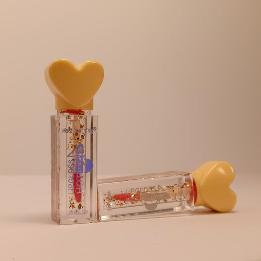 Heart Cap Glitter Lip Gloss – Long Lasting Moisturizing Gloss"