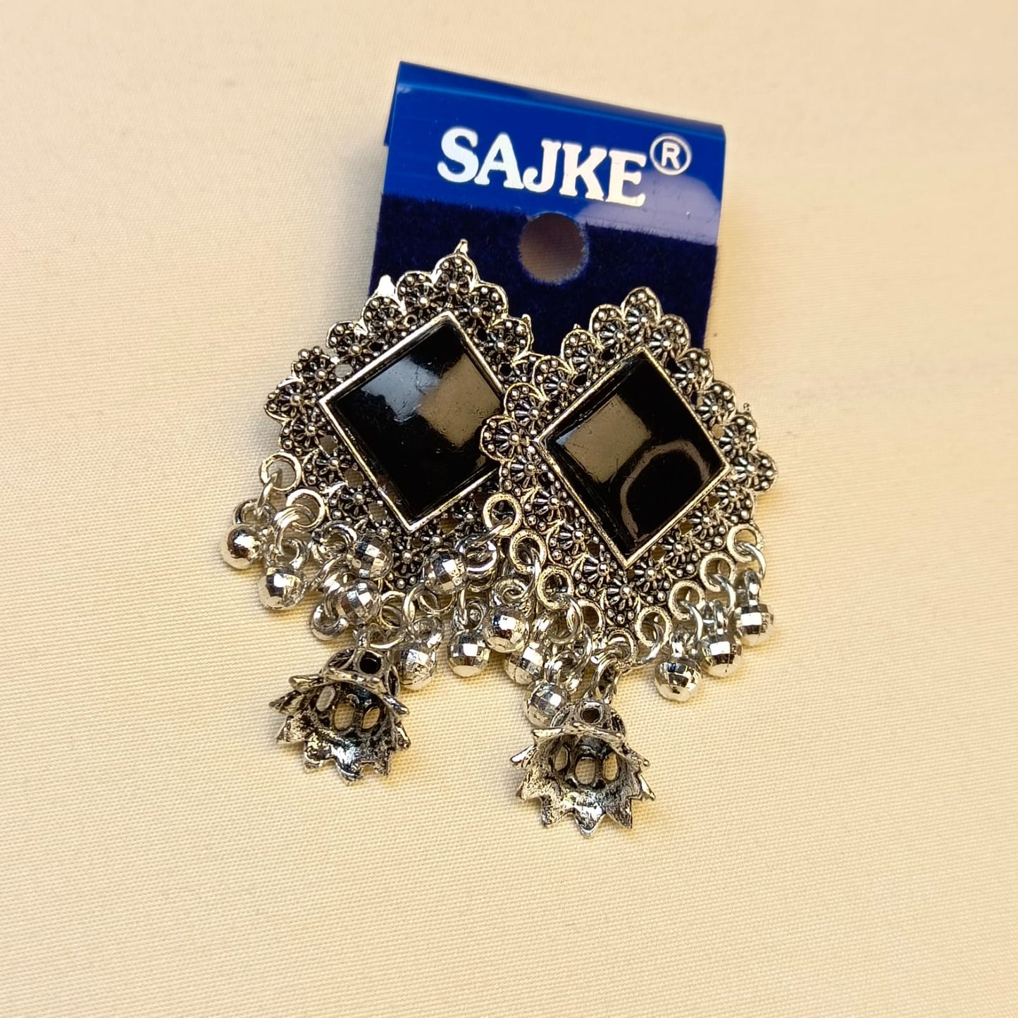 Traditional Square Stone Drop Jhumka Earrings for Women & Girls – Multiple Colors