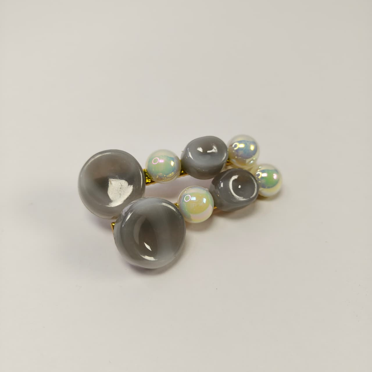 ✨ Glossy Bead & Pearl Hair Clip Set – Stylish & Elegant