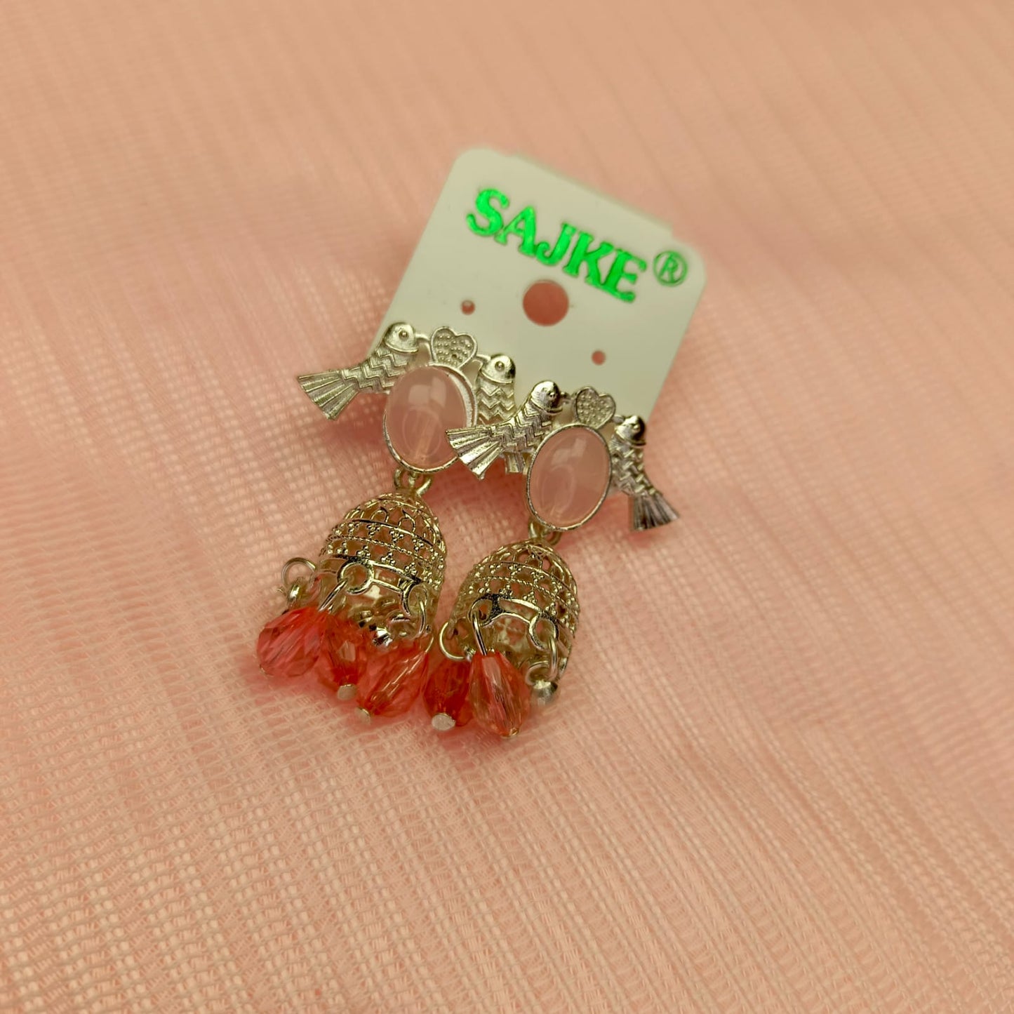 Elegant Bird Design Stone Drop Jhumka Earrings for Women & Girls – Multiple Colors