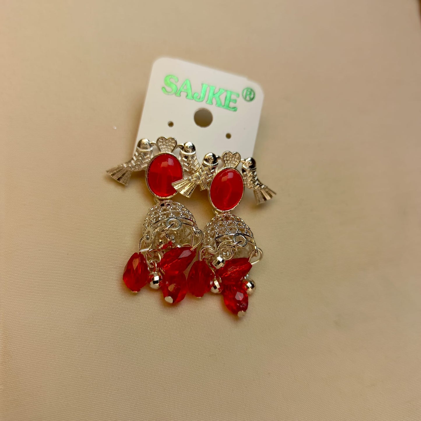 Elegant Bird Design Stone Drop Jhumka Earrings for Women & Girls – Multiple Colors