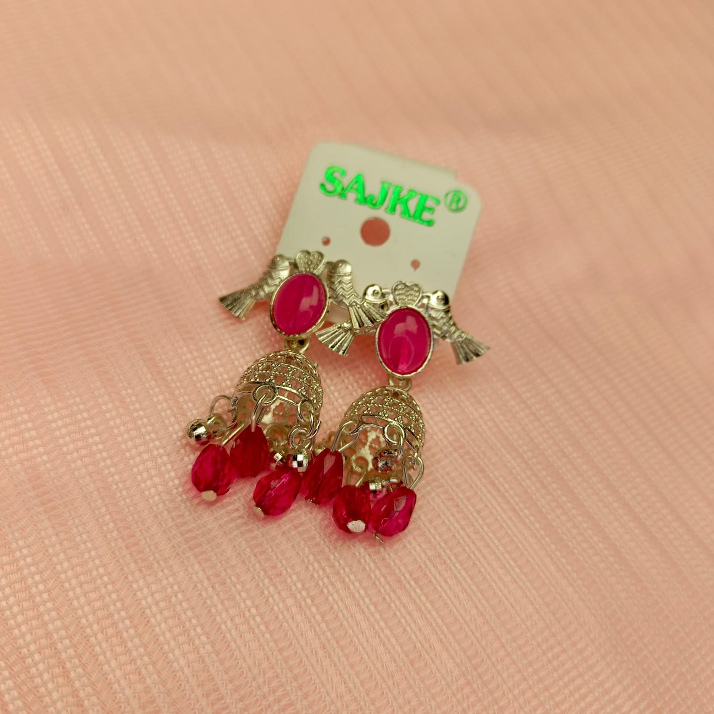 Elegant Bird Design Stone Drop Jhumka Earrings for Women & Girls – Multiple Colors