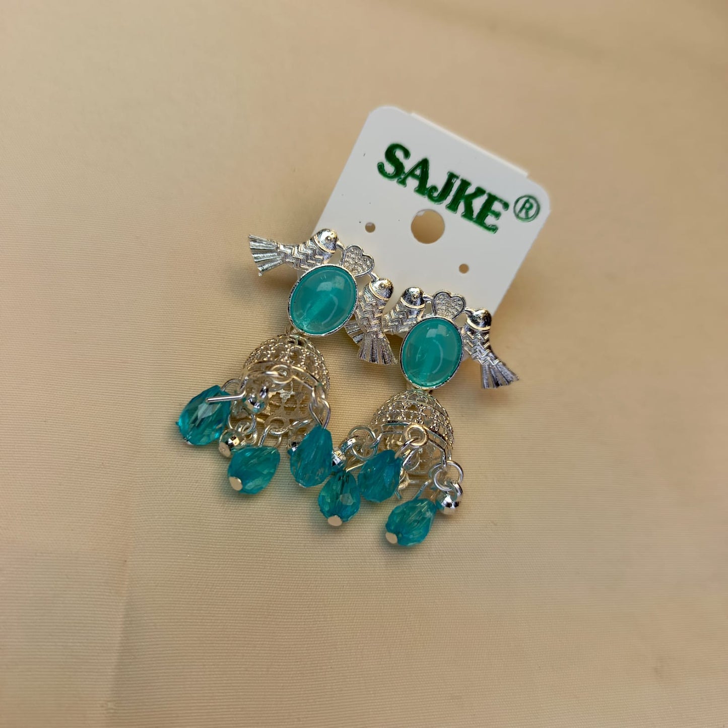 Elegant Bird Design Stone Drop Jhumka Earrings for Women & Girls – Multiple Colors