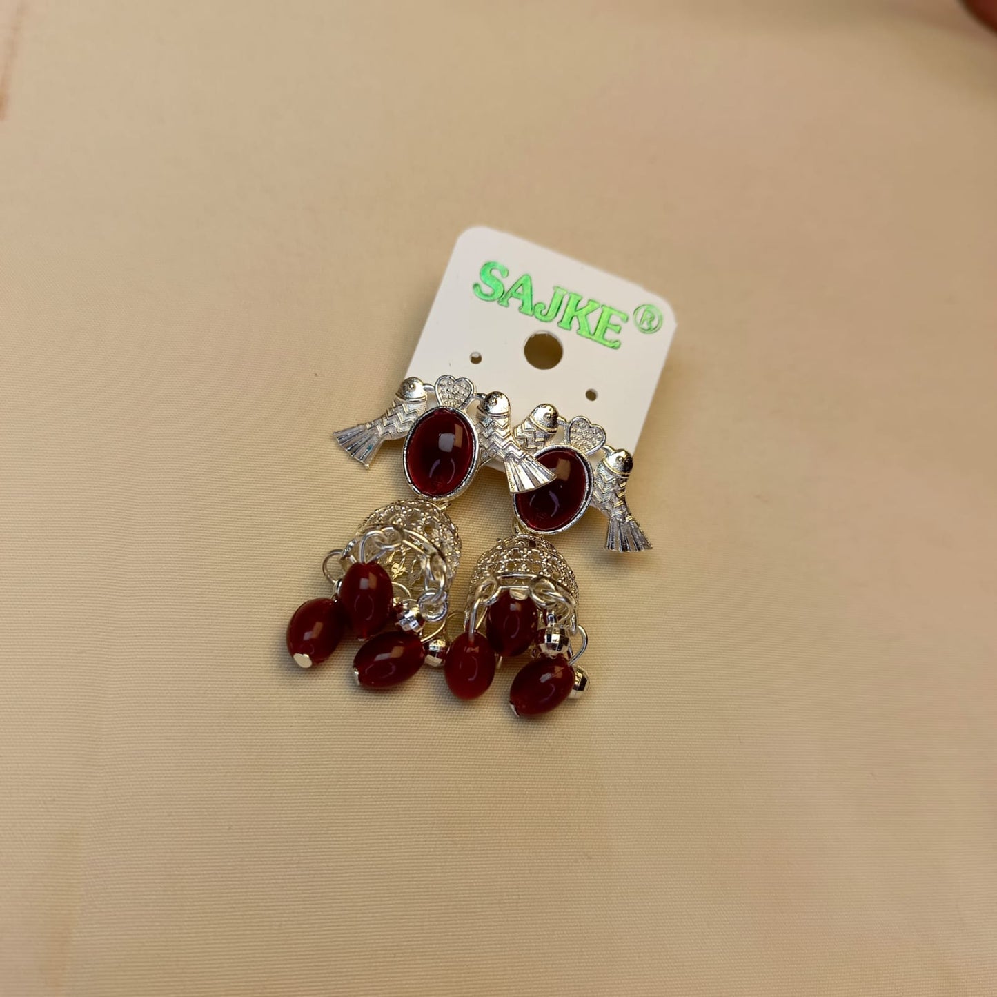 Elegant Bird Design Stone Drop Jhumka Earrings for Women & Girls – Multiple Colors